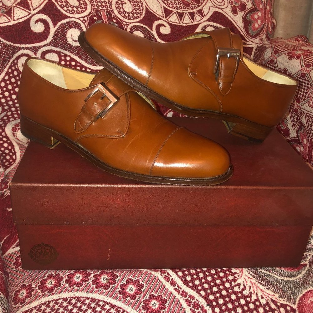 Bruno Magli Leather Brogue Monk-Strap Dr